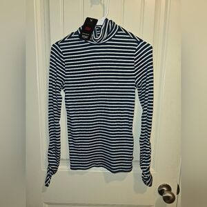 LEVI'S Ruched Turtleneck Dill Stripe Gibraltar (navy)